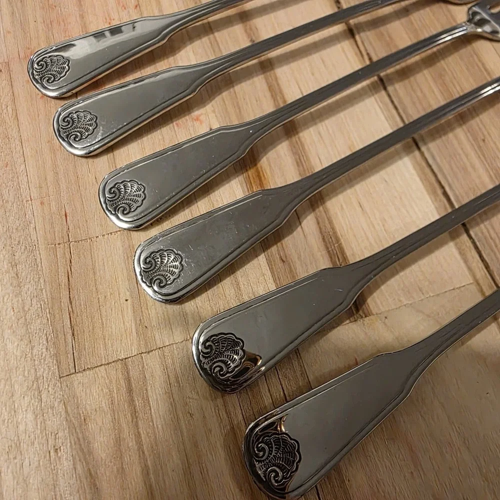 WM A ROGERS c1991 COLONIAL MOOD DELUXE STAINLESS 6‎ PLACE/ SHRIMP FORKS